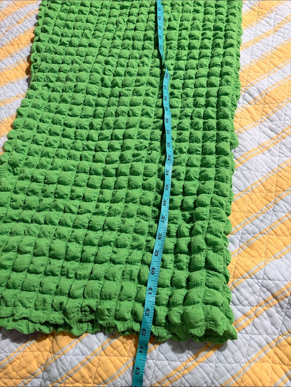 Textured Bright Green Strapless Knit Dress - Picture 5 of 5